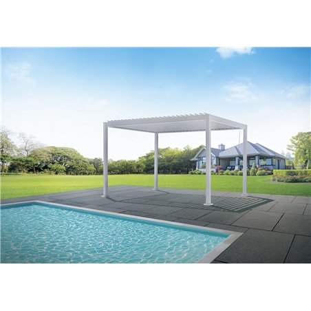 Pérgola de Texas en aluminio de 3x4 m color blanco Greenwood