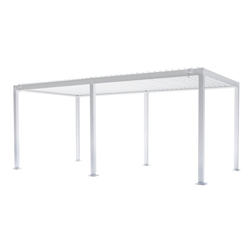 Pérgola de Texas en aluminio de 3x6 m color blanco Greenwood