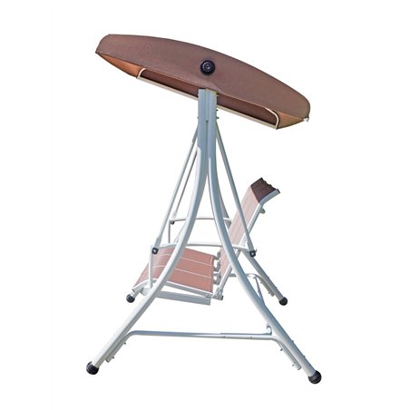 Greenwood 3-Seater Iron Swing - Dove Gray Textilene - White