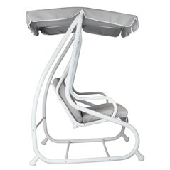 Columpio de hierro de 3 plazas - Gris - Blanco Greenwood
