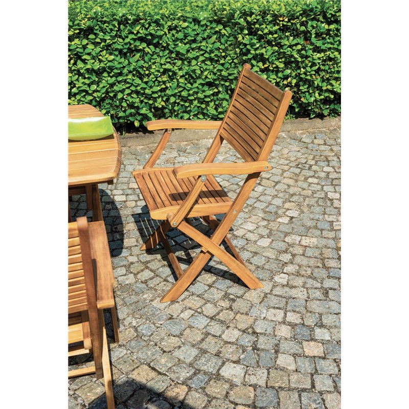Greenwood Pietrasanta Acacia Garden Garden Chair with Armrests - Folding