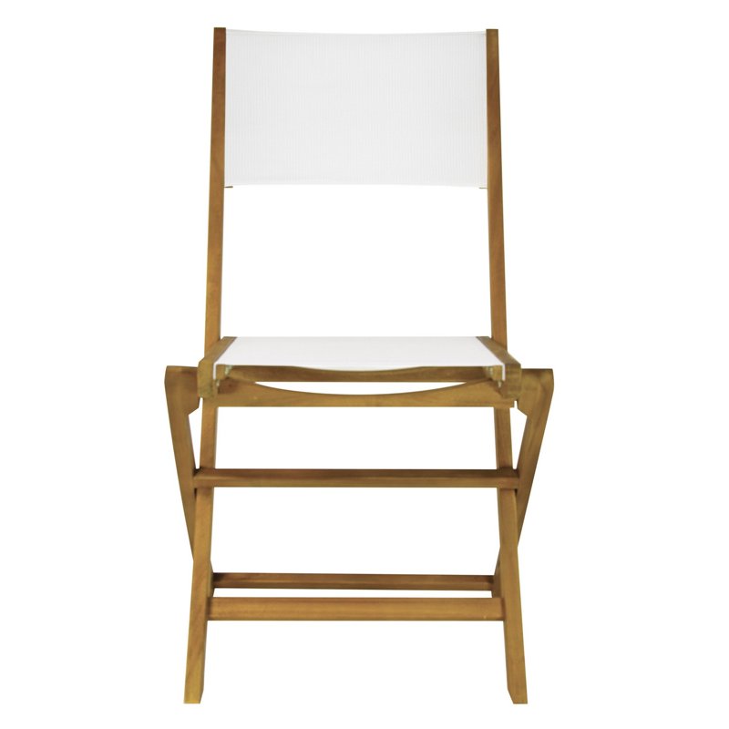 Silla de jardÍn de jardÍn Venturina plegable de acacia y textileno sin reposabrazos Greenwood