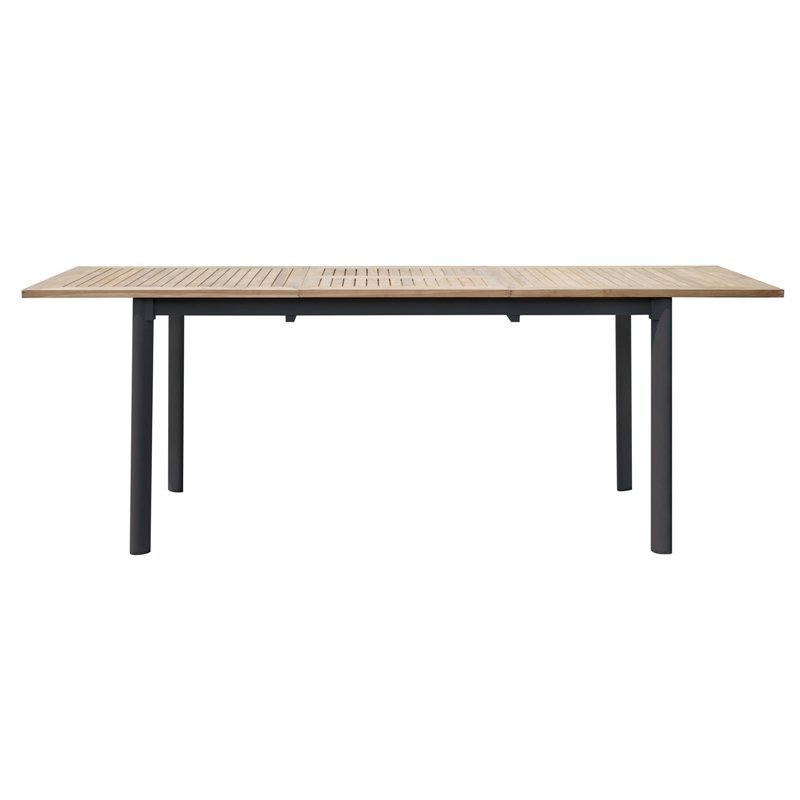 Mesa de jardÍn extensible Fuerteventura de aluminio y teca 150/210x90 cm - Antracita Greenwood Mesa de jardÍn extensible Fuerteventura de aluminio y teca 150/210x90 cm - Antracita Greenwood