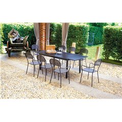 Tavolo Pella In Ferro 156/213x95 - Antracite - Allungabile