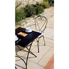 Tavolo Stresa In Ferro 70x70 cm - Nero - Pieghevole