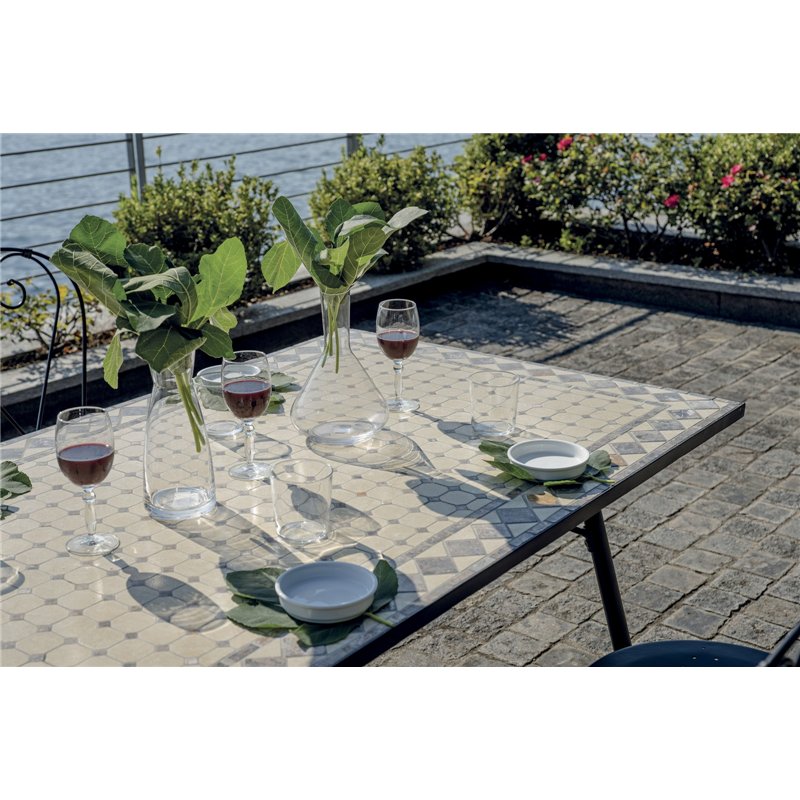 Greenwood 150x90 Iron Mosaic Garden Table - Black