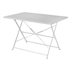 Tavolo Bistro' In Ferro 110x70 cm - Avorio - Pieghevole
