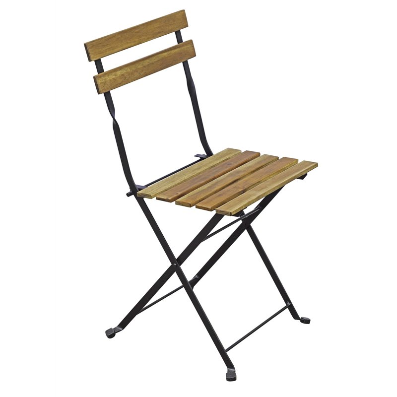 Greenwood Two-Seater Bistro Set in Iron and Dark FSC Acacia - Anthracite