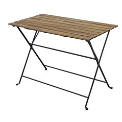 Set Bistrò Quattro Posti In Ferro E Acacia Fsc Scura - Antracite