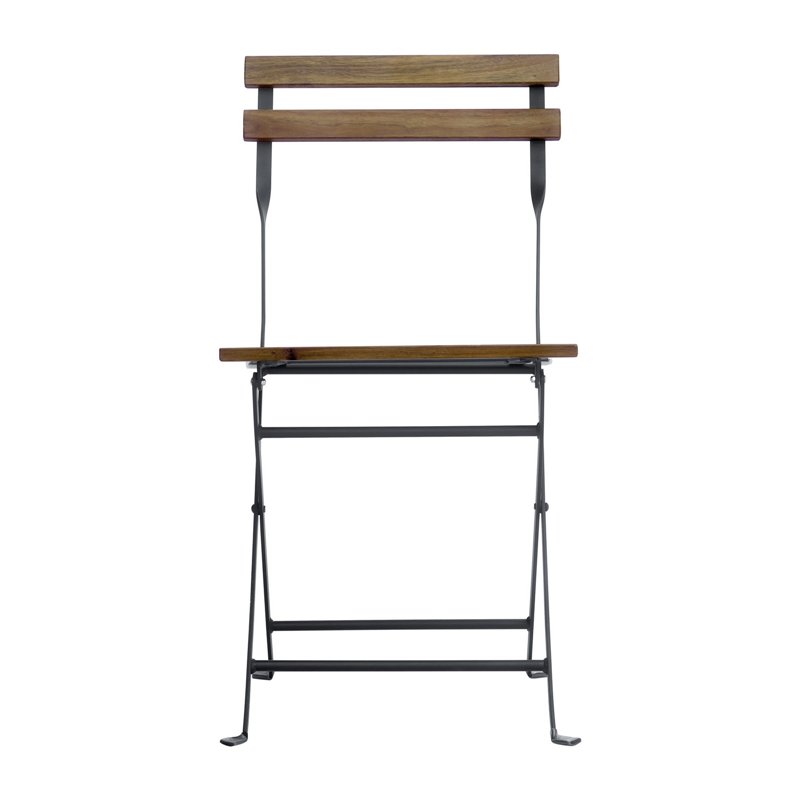 Conjunto de bistró de lujo para dos personas en hierro y madera de acacia con certificación FSC - Antracita Greenwood Conjunto de bistró de lujo para dos personas en hierro y madera de acacia con certificación FSC - Antracita Greenwood