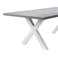 Tavolo Amantea 220x100 cm - Piano In Resina Grigio - Bianco