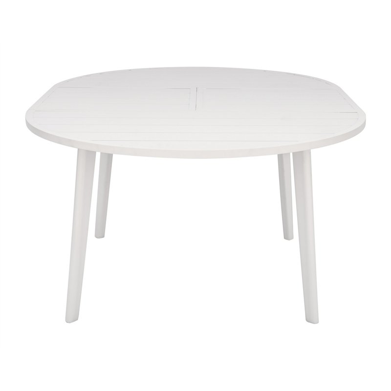 Mesa de jardÍn extensible de aluminio Tropea Ø120/170 cm - Blanca Greenwood