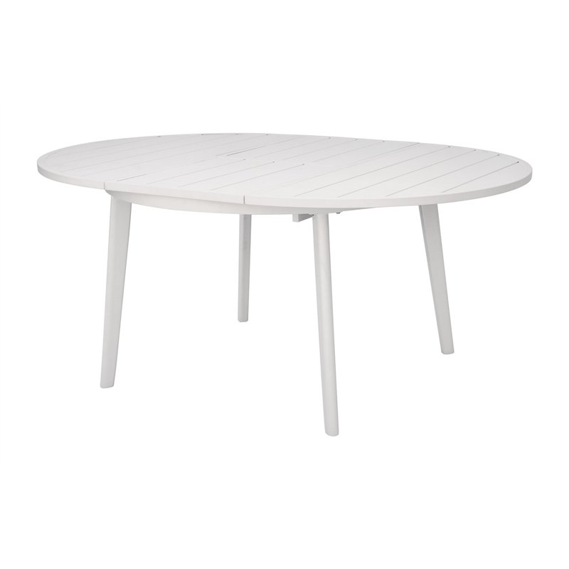 Mesa de jardÍn extensible de aluminio Tropea Ø120/170 cm - Blanca Greenwood