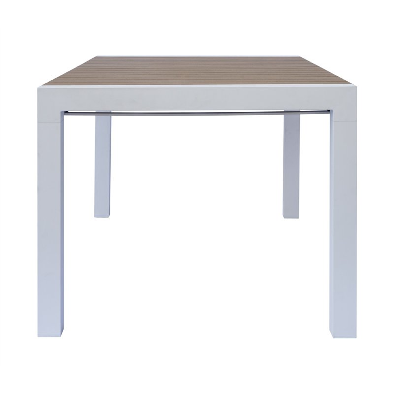 Greenwood Maiorca Extendable Aluminum Garden Table 160/210x95 cm - Resin Wood Top - White