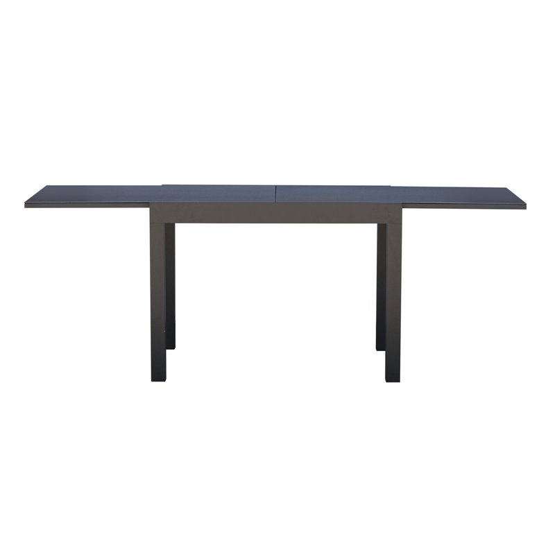 Mesa de jardÍn extensible de aluminio dividida 104/208x75 cm - Antracita Greenwood