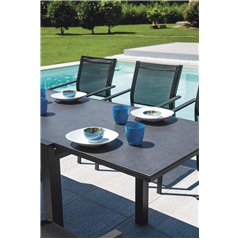 Tavolo Spalato In Alluminio 104/208x75 cm - Antracite - Allungabile