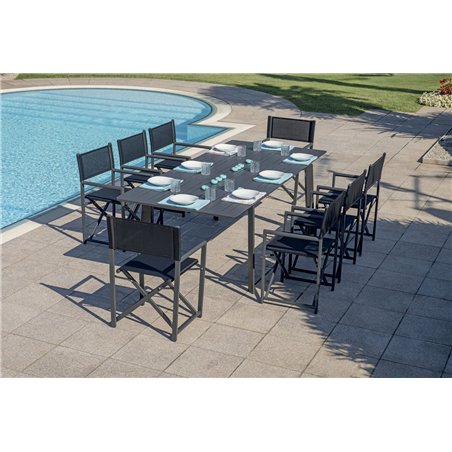 Greenwood San Donato Extendable Aluminum Garden Table 160/240x102 cm - Anthracite