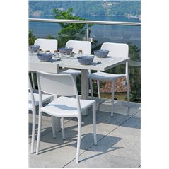 Tavolo Capannori In Alluminio 106/212x75 cm - Bianco - Allungabile