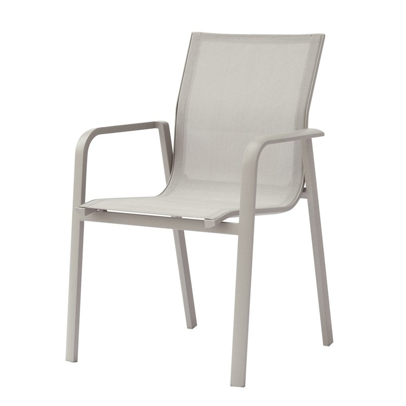 Silla de jardÍn Samo de aluminio - Textilene gris claro - Creta Greenwood