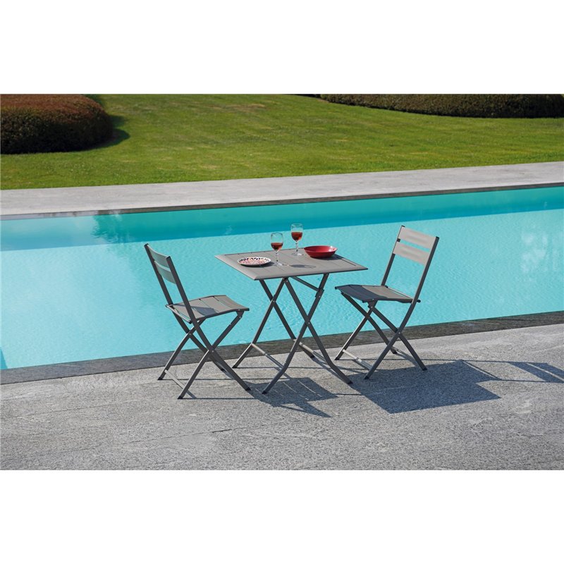 Silla de jardÍn plegable de aluminio Lucca - Gris paloma Greenwood Silla de jardÍn plegable de aluminio Lucca - Gris paloma Greenwood