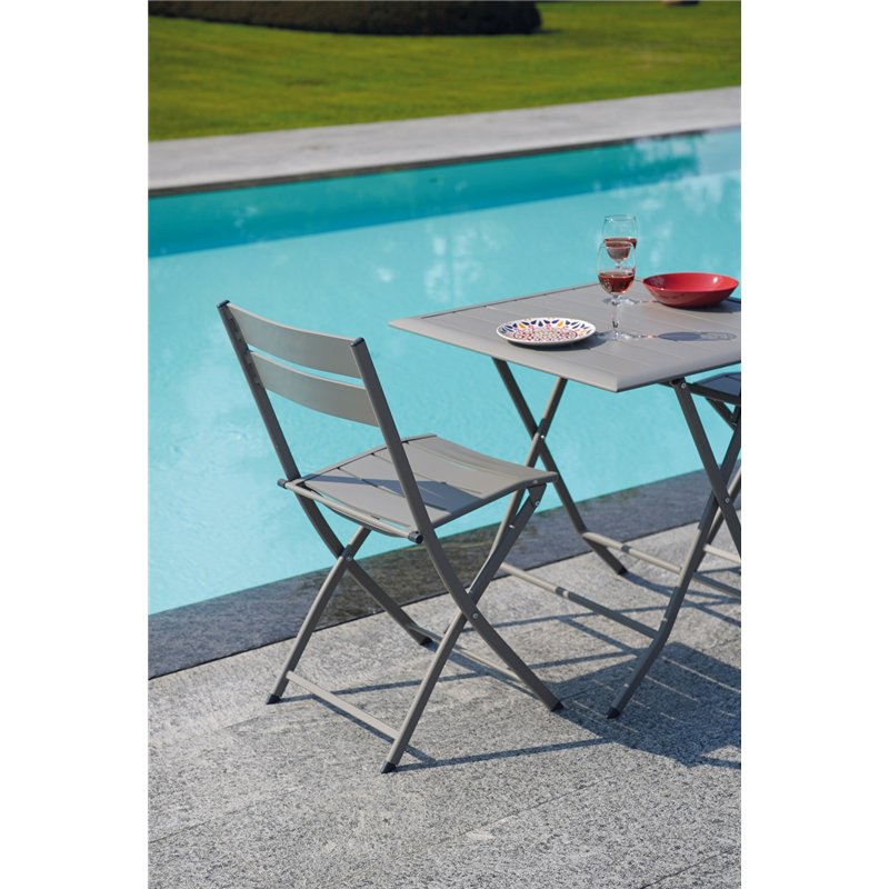 Greenwood Lucca Aluminum Garden Chair - Dove Gray - Folding