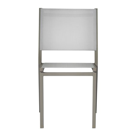 Sedia Elba In Alluminio - Textilene Grigio Chiaro - Tortora