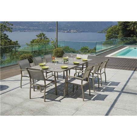 Mesa de jardÍn extensible de aluminio San Donato - Gris paloma Greenwood