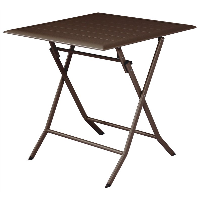 Mesa de jardÍn plegable de aluminio Lucca 60x60 cm Chocolate Greenwood