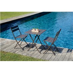 Tavolo Lucca In Alluminio Pieghevole 60x60 cm Cioccolato