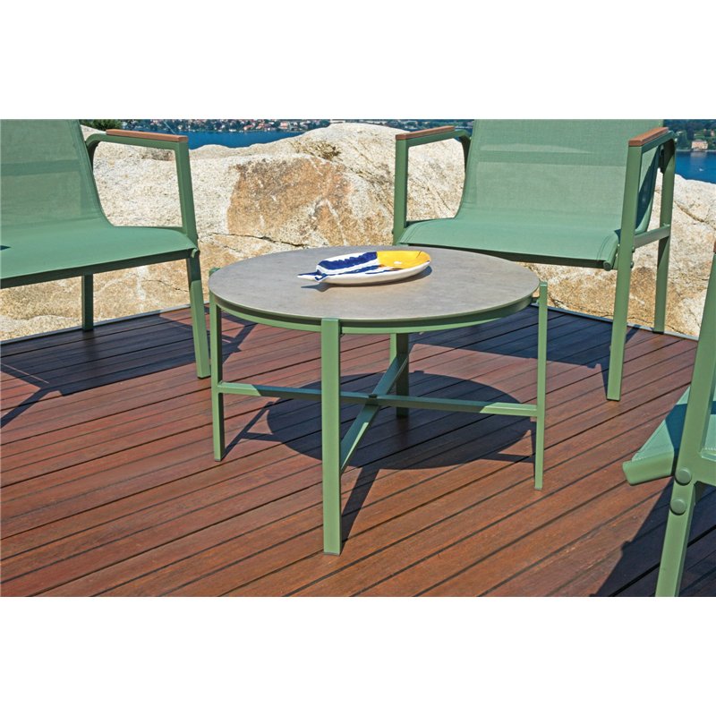 Greenwood Tarquinia Set In Iron And Resin Wood - Green Textilene - Green