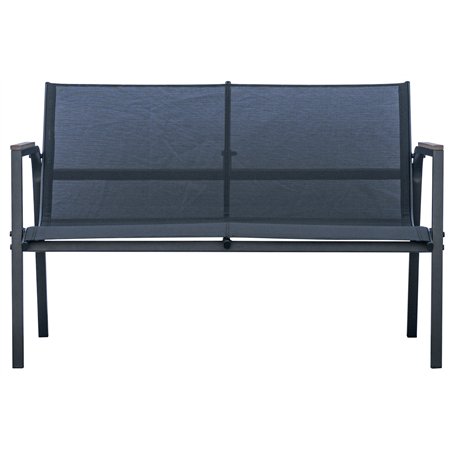 Greenwood Tarquinia Iron and Resin Wood Set - Anthracite Textilene - Anthracite