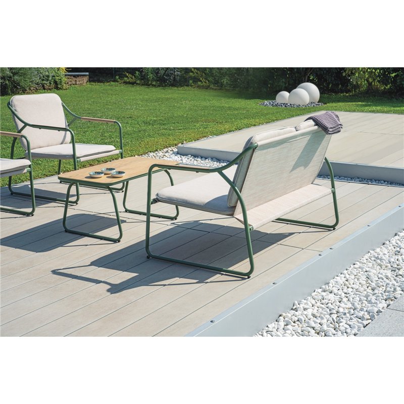 Juego de planchas Tinos - Textilene ecru - Verde Greenwood