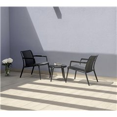 Poltrona Balcony Set Valencia In Polipropilene Con Fibra Di Vetro - Antracite