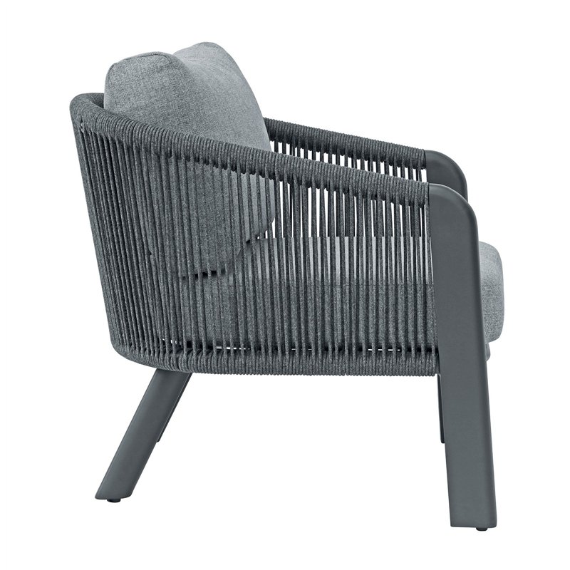 Greenwood Santa Cruz Aluminum Lounge Set - Gray Rope - Anthracite