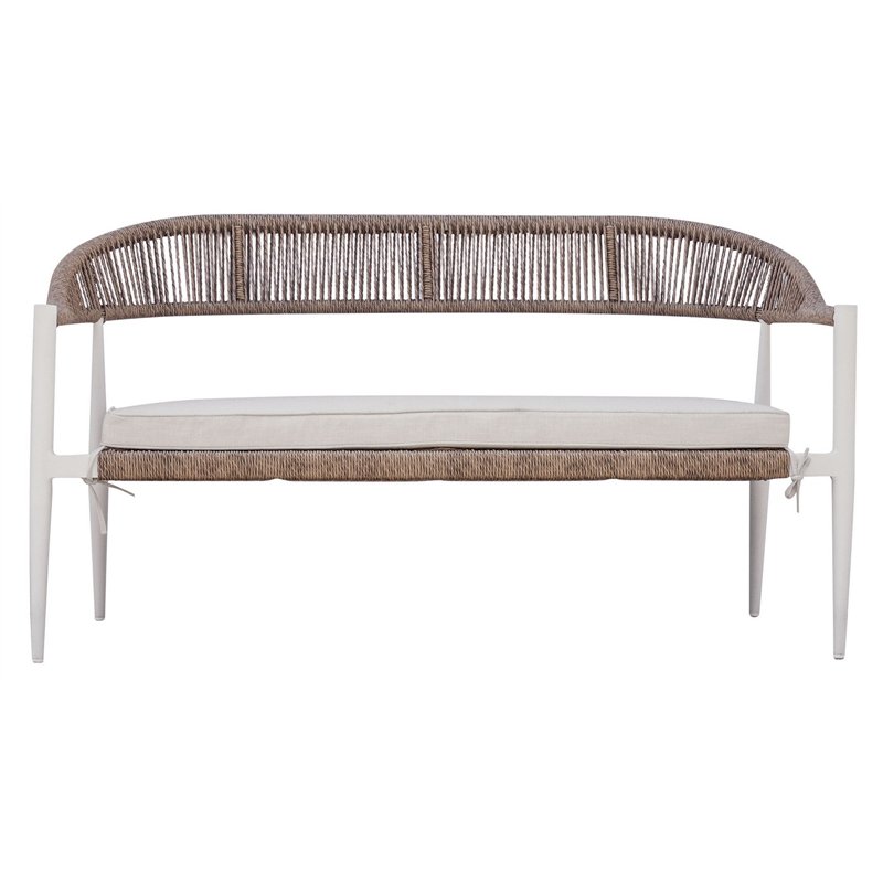 Juego Milano de aluminio - Paja de mimbre - Blanco Greenwood