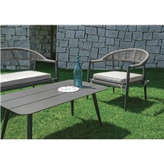 Set Milano In Alluminio - Wicker Grigio - Antracite