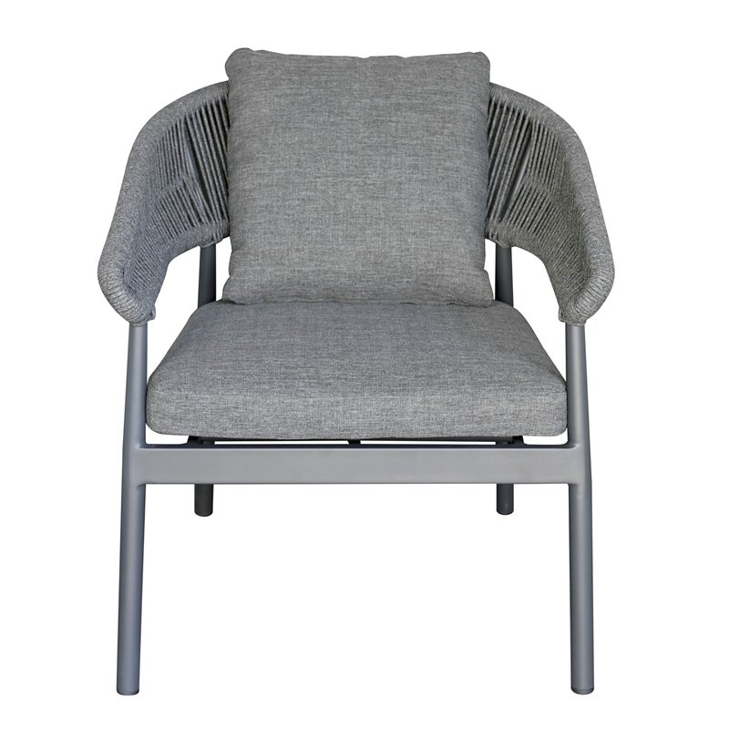 Greenwood Cap-Ferrat Aluminum Lounge Set - Anthracite Rope - Anthracite