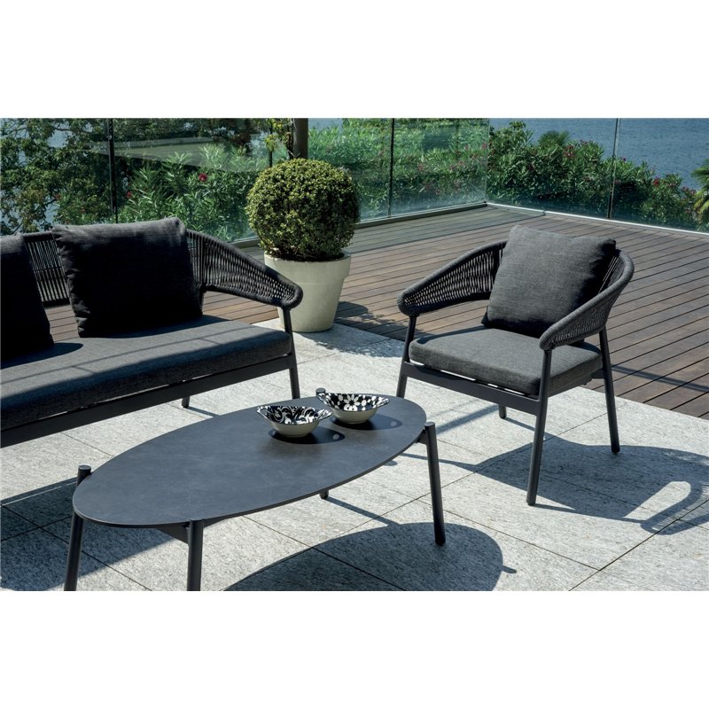 Greenwood Cap-Ferrat Aluminum Lounge Set - Anthracite Rope - Anthracite
