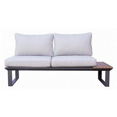 Set Angolare Saint Tropez In Alluminio E Resin Wood - Antracite