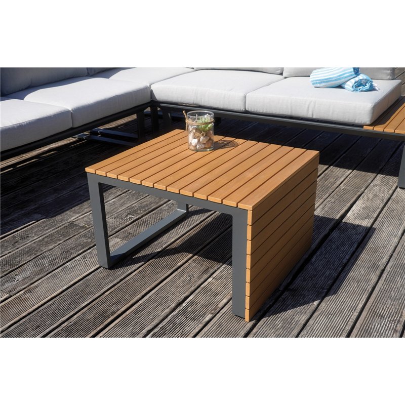 Conjunto de esquina Saint Tropez en aluminio y madera de resina - Antracita Greenwood Conjunto de esquina Saint Tropez en aluminio y madera de resina - Antracita Greenwood