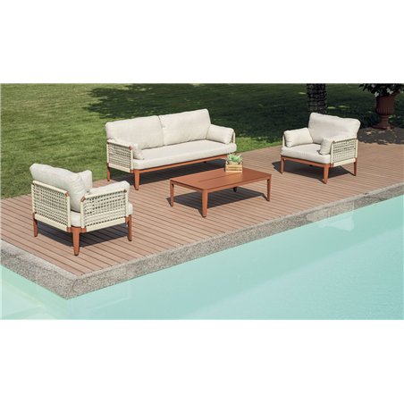 Set Bandol In Alluminio - Corda Beige - Rosso