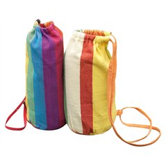 Hamaca de algodón a rayas 200x100 cm - con bolsa Greenwood