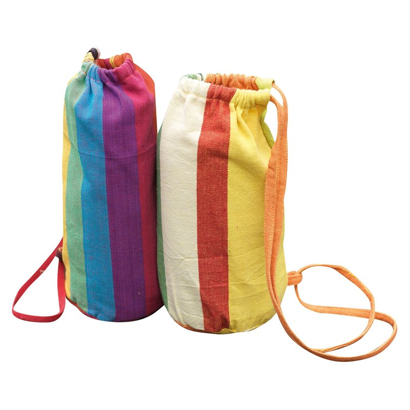 Hamaca de algodón a rayas 200x100 cm - con bolsa Greenwood Hamaca de algodón a rayas 200x100 cm - con bolsa Greenwood