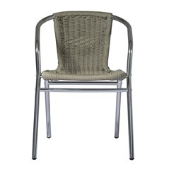 Sedia Contract In Alluminio e Wicker - Paglia