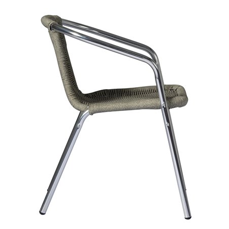 Silla de jardÍn Contract de aluminio y mimbre - Paja Greenwood