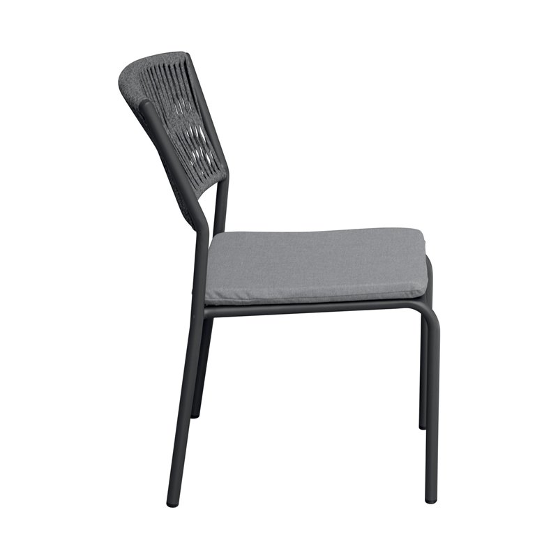 Silla de jardÍn Modena de aluminio - Cuerda para exteriores gris - Antracita Greenwood