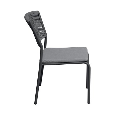 Silla de jardÍn Modena de aluminio - Cuerda para exteriores gris - Antracita Greenwood