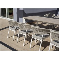 Sedia Perugia In Alluminio - Corda Per Esterni Bianca - Bianco