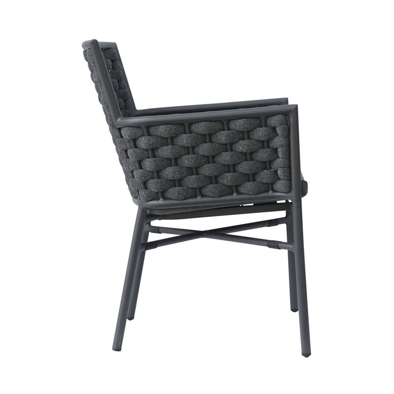 Greenwood Bologna Aluminum Garden Chair - Outdoor Rope Anthracite - Anthracite