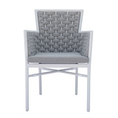 Sedia Bologna In Alluminio - Corda Per Esterni Bianca - Bianco